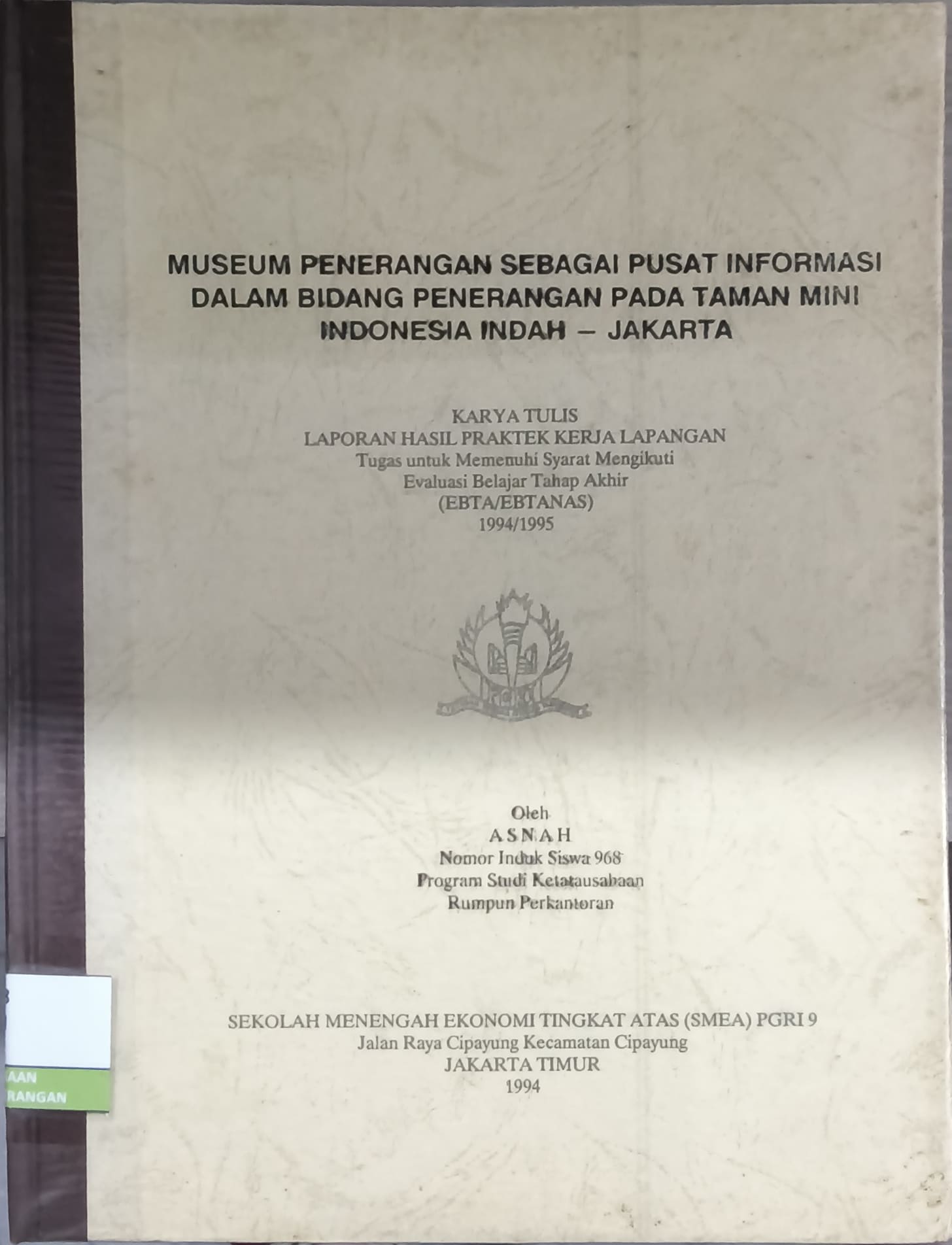 Museum Penerangan Sebagai Pusat Informasi dalam Bidang Penerangan Pada Taman Mini Indonesia Indah - Jakarta
