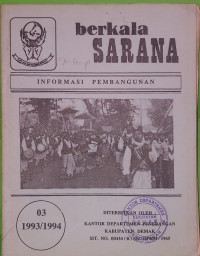 Image of Berkala Sarana : Informasi Pembangunan No. 03 Tahun 1993/1994