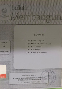 Image of Bulletin Membangun No. 10 Tahun 1992/1993