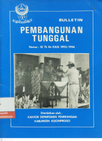 Image of Bulletin Pembangunan Tunggal No. 01 Tahun Ke XXIX 1993/1994
