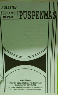 Image of Bulletin Serambi Depan : Puspenmas No. 5 Tahun 1999/2000