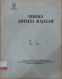 Image of Indeks Artikel Majalah No: 1