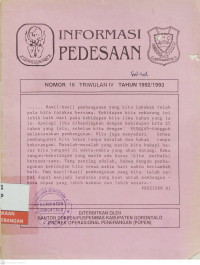 Image of Informasi Pedesaan No. 16 Triwulan IV Tahun 1992/1993