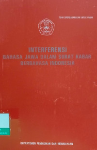 Image of Interfensi Bahasa Jawa Dalam Surat Kabar Berbahasa Indonesia