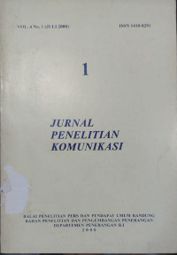 Image of Jurnal Penelitian Komunikasi 1 Vol. 4 No.1