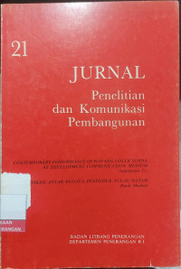 Image of Jurnal Penelitian Komunikasi Pembangunan 21