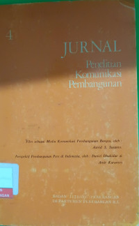 Image of Jurnal Penelitian Komunikasi Pembangunan No. 4 Tahun II 1979