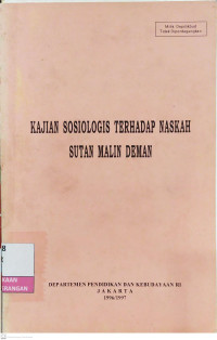 Image of Kajian Sosiologis Terhadap Naskah Sutan Malin Deman
