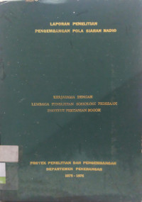 Image of Laporan Penelitian Pengembangan Pola Siaran Radio