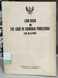 Image of Law-Book on The Code of Criminal Procedure (Act No.8/1981)