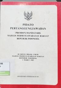 Image of Pidato Pertanggungjawaban Presiden/Mandataris MPR RI