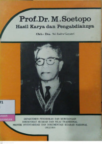 Image of Prof. Dr. M. Soetopo : Hasil Karya dan Pengabdiannya