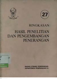 Image of Ringkasan Hasil Penelitian dan Pengembangan Penerangan No. 27