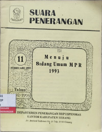 Image of Suara Penerangan : Menuju Sidang MPR 1993