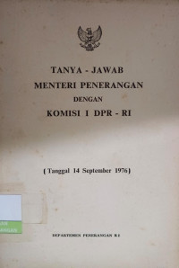 Image of Tanya-Jawab Menteri Penerangan Dengan Komisi I DPR-RI