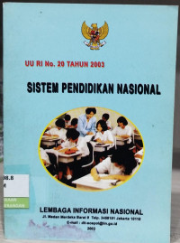 Image of UU RI No. 20 Tahun 2003 Sistem Pendidikan Nasional