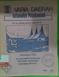 Image of Varia Daerah : Kotamadya Payakumbuh No. 09 Tahun 1993